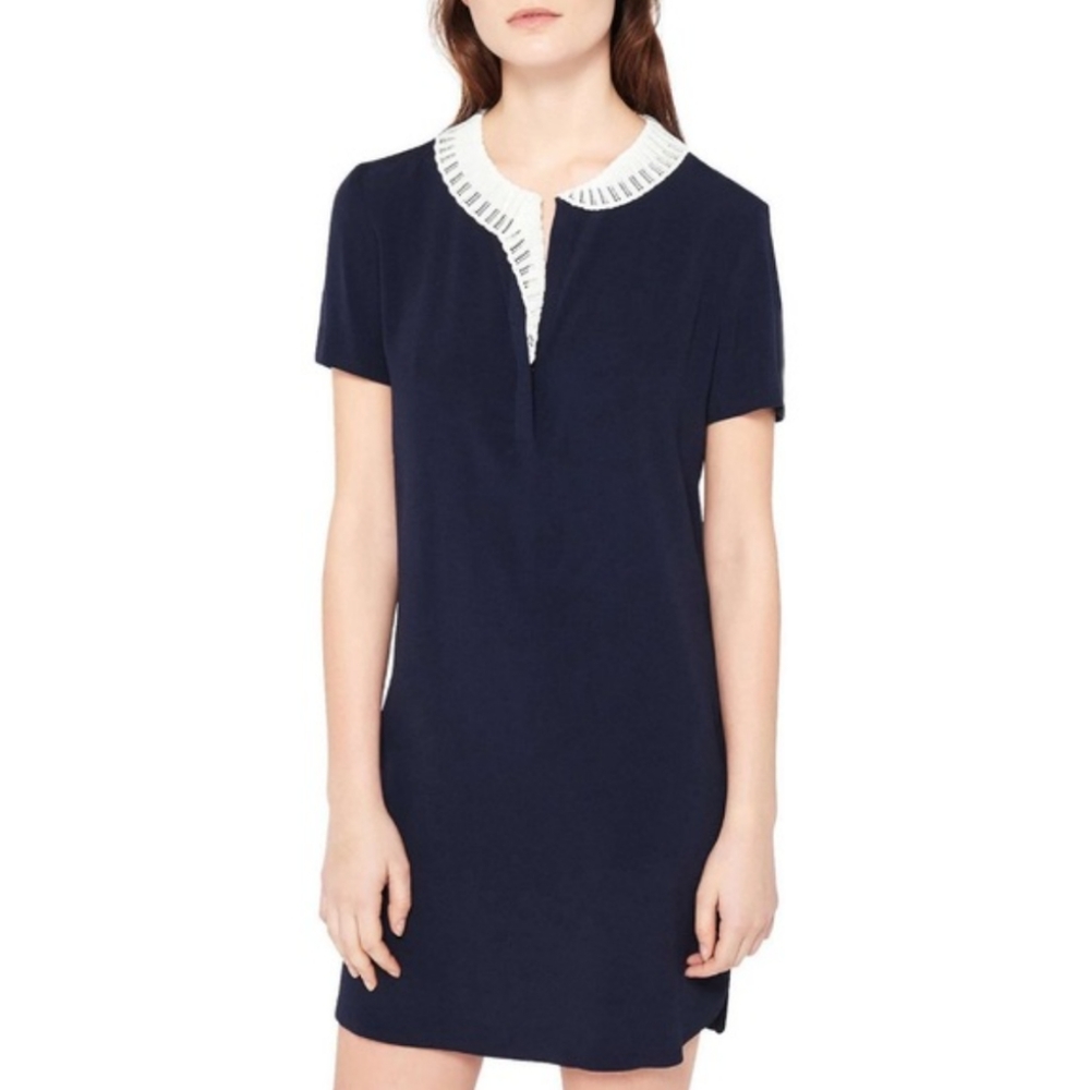✨Sandro Davida Ruffle Collar Dress ✨ size 1